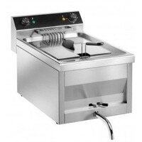 Friteuse 9 Litres | avec Vidange | 6kW/400V | 300x540x310(h)mm
