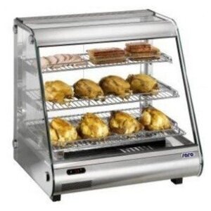 Saro Vitrine Chaude INOX | 120 Litres | 2 Vitres Coulissantes | 680x580x700(h)mm