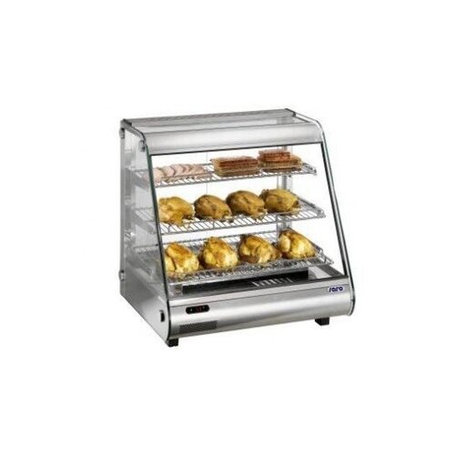 Saro Vitrine Chaude INOX | 120 Litres | 2 Vitres Coulissantes | 680x580x700(h)mm