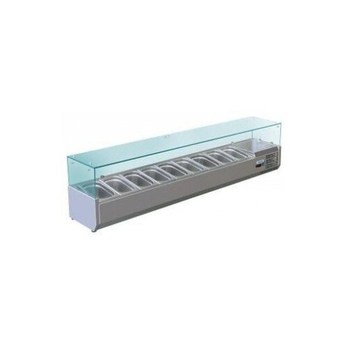 Saro Présentoir Saladette INOX | 5x 1/2GN | 2000x335x435(h)mm