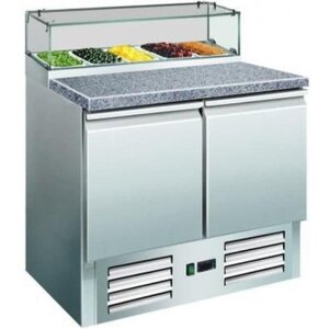 Saro Saladette Plan Granite | 2 Portes avec Présentoir 5x 1/6GN | 900x700x1180(h)mm