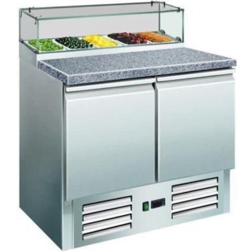 Saro Saladette Plan Granite | 2 Portes avec Présentoir 5x 1/6GN | 900x700x1180(h)mm