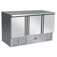 Comptoir Réfrigéré Inox | 3 Portes | Froid Ventilé | PROMOTION XXL