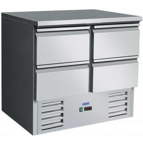 Saro Comptoir Réfrigéré Inox | 2x 2 Tiroirs | 900x700x850/880(h)mm