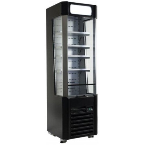 Saro Meuble Réfrigérée Noir LONG | 132 Litres | Libre Service | +2/+10 °C | 500x520x1700(h)mm