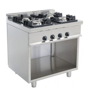 Saro Cuisinière Gaz sur Meuble Ouverte | 4 Feux | 2x 4,5kW + 2x 7,5kW | 800x700x850(h)mm