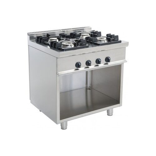 Saro Cuisinière Gaz sur Meuble Ouverte | 4 Feux | 2x 4,5kW + 2x 7,5kW | 800x700x850(h)mm