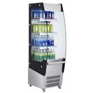 Saro Meuble Réfrigérée Acier | 220 Litres | 3 Etages Réglables | Rideau de Nuit | 494x600x1740(h)mm