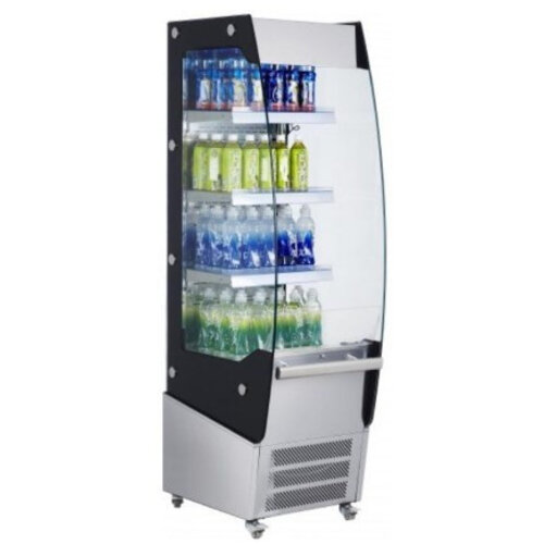 Saro Meuble Réfrigérée Acier | 220 Litres | 3 Etages Réglables | Rideau de Nuit | 494x600x1740(h)mm