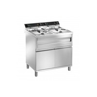 Friteuse sur Meuble | 2x 12 Litres | 2x 9kW/400V | avec Vidange | 800x700x850(h)mm