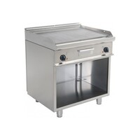 Plancha Électrique sur Meuble | Rainurée | 10,4kW/400V | 800x700x850(h)mm