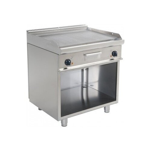 Saro Plancha Électrique sur Meuble | Rainurée | 10,4kW/400V | 800x700x850(h)mm