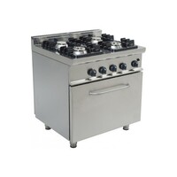 Cuisinière Gaz 4 Feux | Four Gaz | 31,9kW | 800x700x850(h)mm