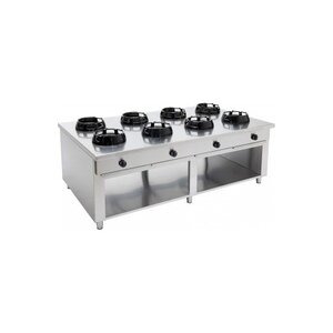Saro Wok Gaz sur Meuble | 8 Feux Face à Face | 8x 14kW