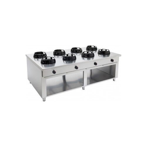 Saro Wok Gaz sur Meuble | 8 Feux Face à Face | 8x 14kW
