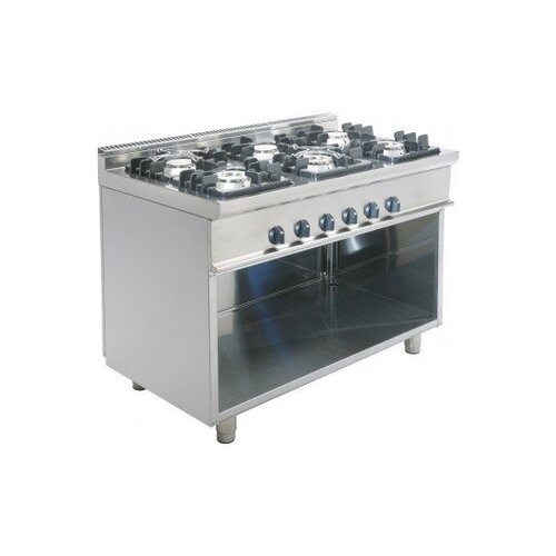 Saro Cuisinière Gaz sur Meuble Ouverte | 6 Feux | 3x 4,5kW + 3x 7,5kW | 800x700x850(h)mm