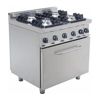 Cuisinière Gaz sur Four Électrique | 4 Feux | 2x 4,5kW + 7,5kW | 800x700x850(h)mm