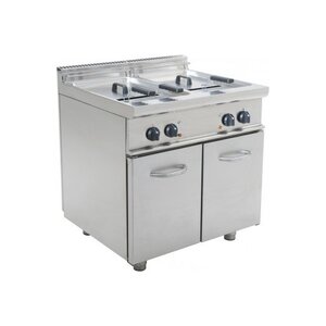 Saro Friteuse Électrique sur Meuble | 2x 17 Litres | 33kW/400V | 800x700x850(h)mm