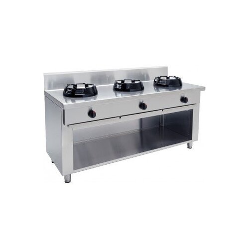 Saro Wok Gaz sur Meuble | 3 Feux | 3x 14kW
