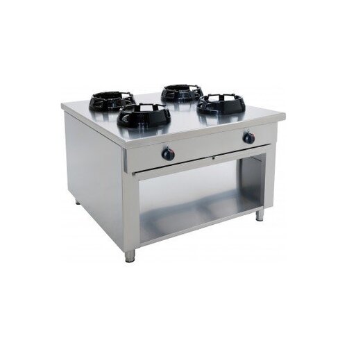 Saro Wok Gaz sur Meuble | 4 Feux Face à Face | 4x 14kW