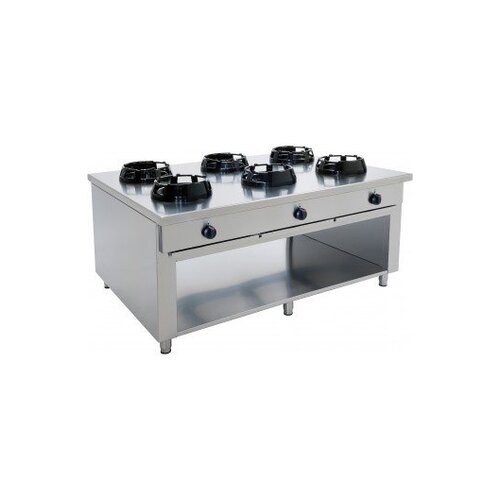 Saro Wok Gaz sur Meuble | 6 Feux Face à Face | 6x 14kW
