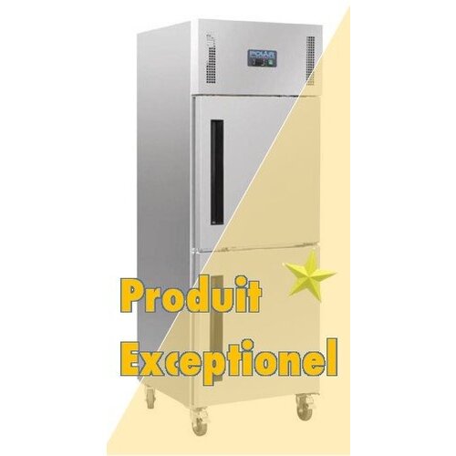 Polar Congélateur 2 Portillons INOX | 600 Litres | Gastronorme 2/1 | 800x680x2010(h)mm