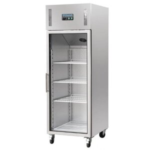 Polar Vitrine Positive sur Roues | 600 Litres | Gastronorme 2/1 | 680x800x2010(h)mm