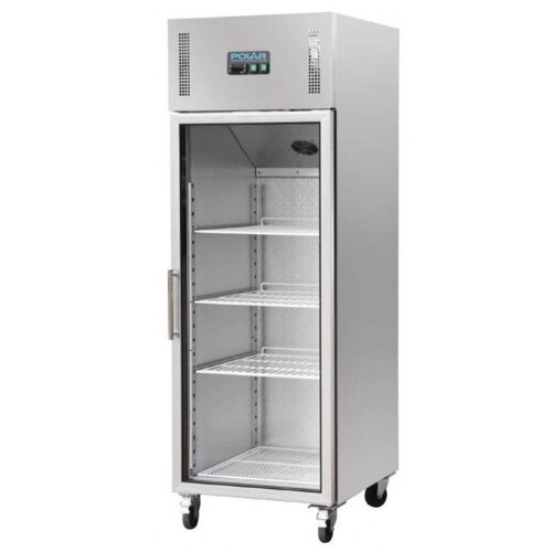Polar Vitrine Positive sur Roues | 600 Litres | Gastronorme 2/1 | 680x800x2010(h)mm
