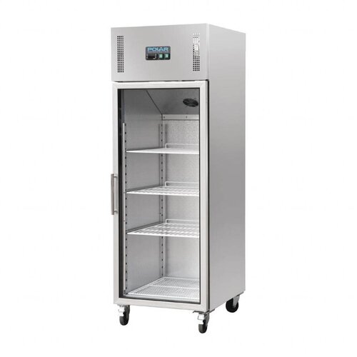 Polar Vitrine Positive sur Roues | 600 Litres | Gastronorme 2/1 | 680x800x2010(h)mm