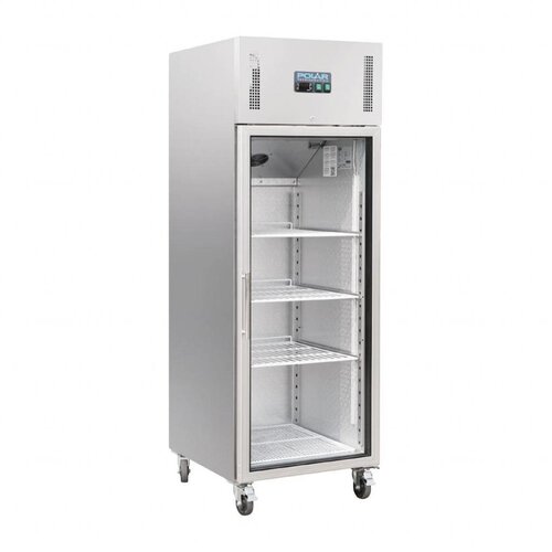 Polar Vitrine Positive sur Roues | 600 Litres | Gastronorme 2/1 | 680x800x2010(h)mm