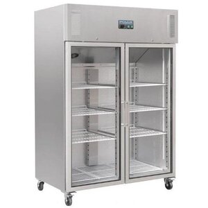 Polar Vitrine Réfrigérée INOX | 1200L | sur Roues | pour 20x GN 2/1 | 1340x800x2010(h)mm