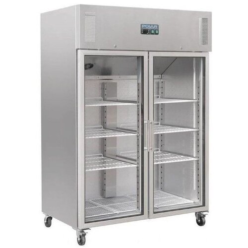 Polar Vitrine Réfrigérée INOX | 1200L | sur Roues | pour 20x GN 2/1 | 1340x800x2010(h)mm