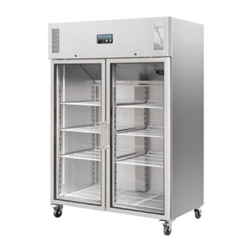 Polar Vitrine Réfrigérée INOX | 1200L | sur Roues | pour 20x GN 2/1 | 1340x800x2010(h)mm