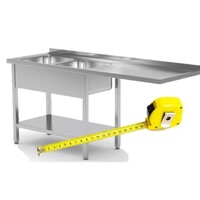 Table de Prélavage INOX pour Lave-Vaisselle Chargement Frontale ou à Capot | FAIT SUR MESURE