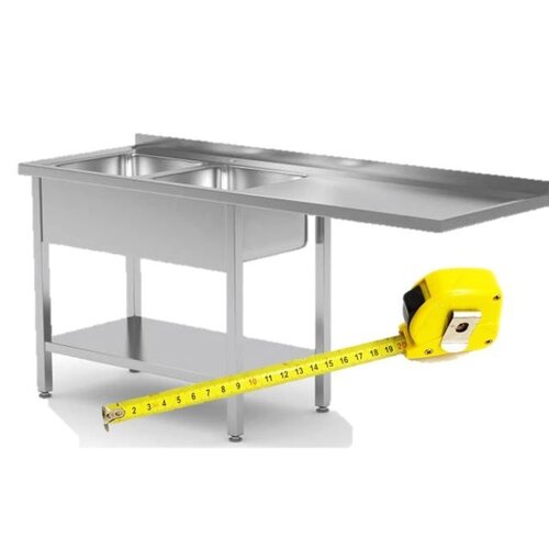 CHRselect Table de Prélavage INOX pour Lave-Vaisselle Chargement Frontale ou à Capot | FAIT SUR MESURE