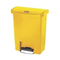 Rubbermaid Poubelle à Pédale Slim Jim | 30 Litres | Frontale | Jaune