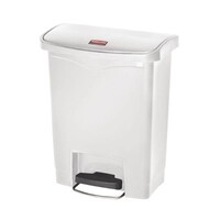 Rubbermaid Poubelle à Pédale Slim Jim | 30 Litres | Frontale | Blanc
