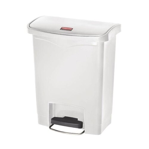 Rubbermaid Rubbermaid Poubelle à Pédale Slim Jim | 30 Litres | Frontale | Blanc