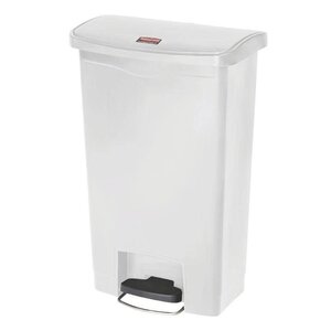 Rubbermaid Rubbermaid Poubelle à Pédale Slim Jim | 50 Litres | Frontale | Blanc