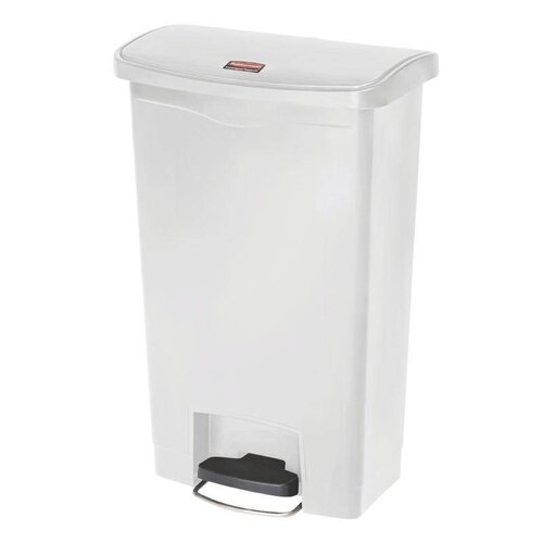 Rubbermaid Rubbermaid Poubelle à Pédale Slim Jim | 50 Litres | Frontale | Blanc