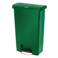 Rubbermaid Poubelle à Pédale Slim Jim | 50 Litres | Frontale | Vert