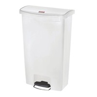 Rubbermaid Poubelle à Pédale Slim Jim | 68 Litres | Frontale | Blanc