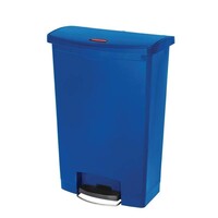 Rubbermaid Poubelle à Pédale Slim Jim | 90 Litres | Frontale | Bleu