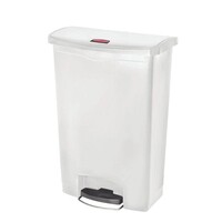 Rubbermaid Poubelle à Pédale Slim Jim | 90 Litres | Frontale | Blanc