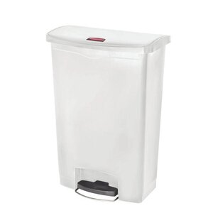 Rubbermaid Rubbermaid Poubelle à Pédale Slim Jim | 90 Litres | Frontale | Blanc