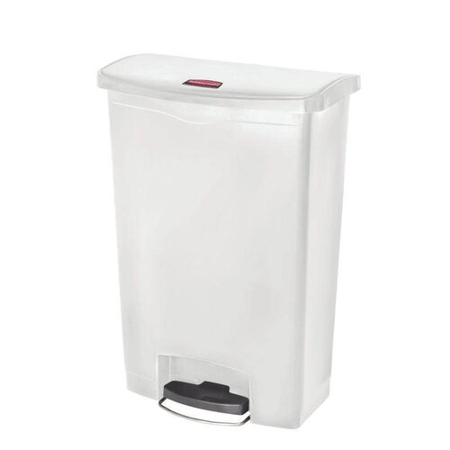 Rubbermaid Rubbermaid Poubelle à Pédale Slim Jim | 90 Litres | Frontale | Blanc