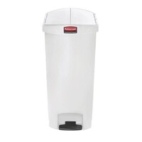Rubbermaid Poubelle à Pédale Slim Jim | 68 Litres | Blanc