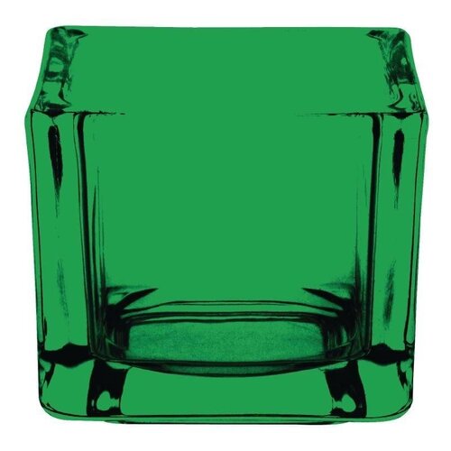 CHRselect Photophore Carré en Verre Teinté Vert | Par 6 Pièces