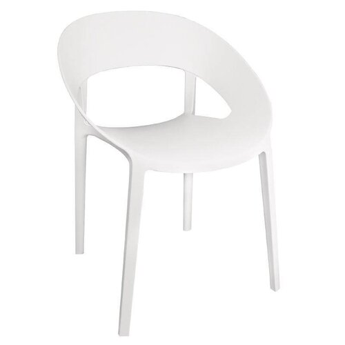 CHRselect Chaises Enveloppante en PP Blanc | Empilable | Lot de 12