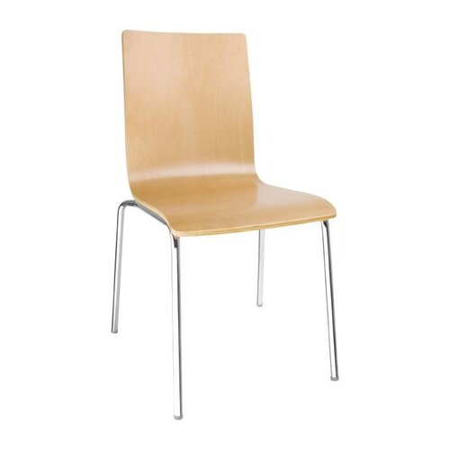 CHRselect Chaises Acier et Hêtre Naturel | Empilable | Lot de 12